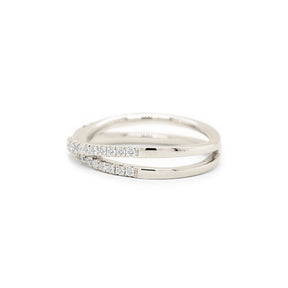 18K Gold 35 Diamonds Half Eternity Stackable Anniversary Band