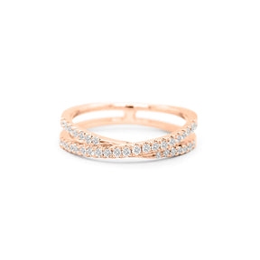 18K Gold 35 Diamonds Half Eternity Stackable Anniversary Band