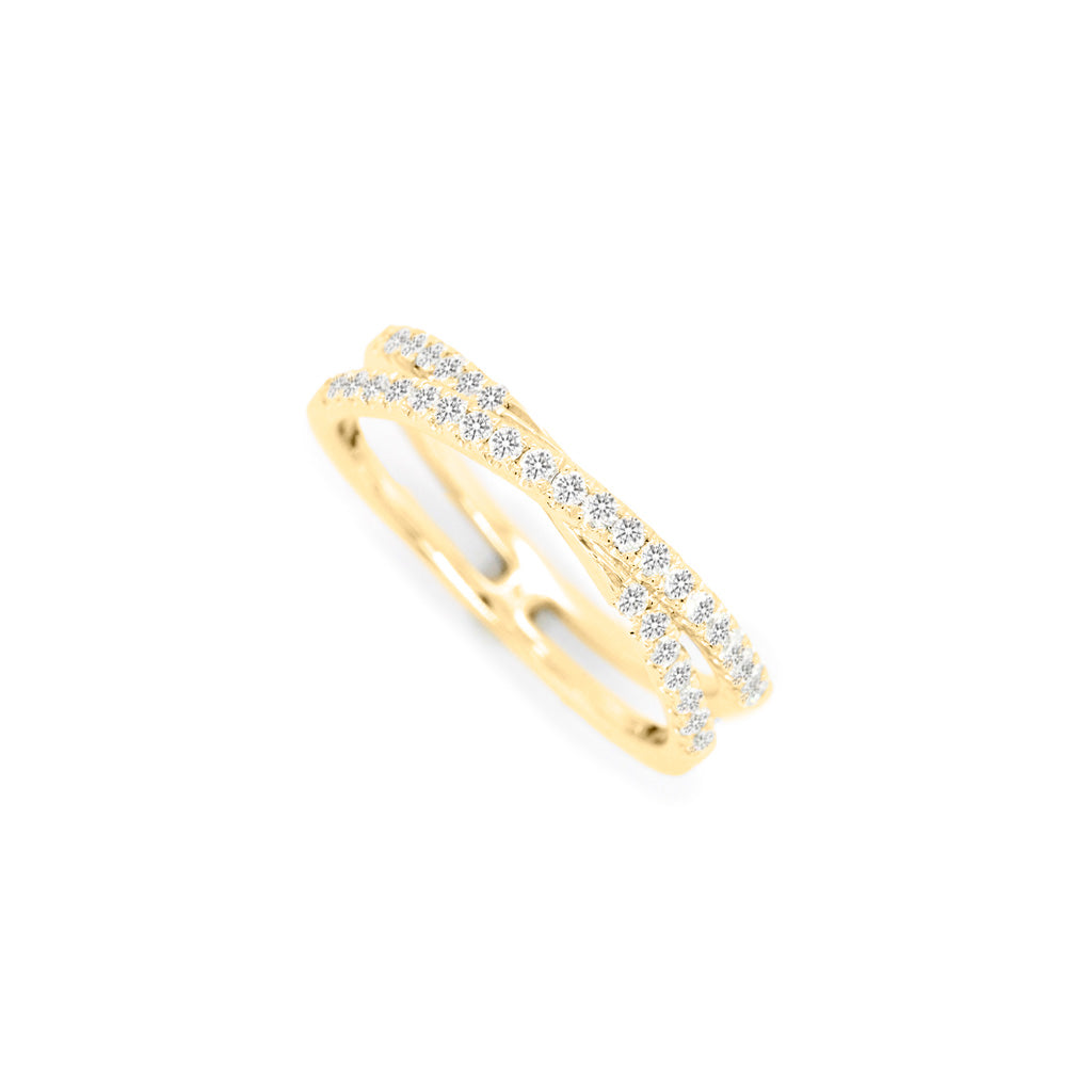 18K Gold 35 Diamonds Half Eternity Stackable Anniversary Band