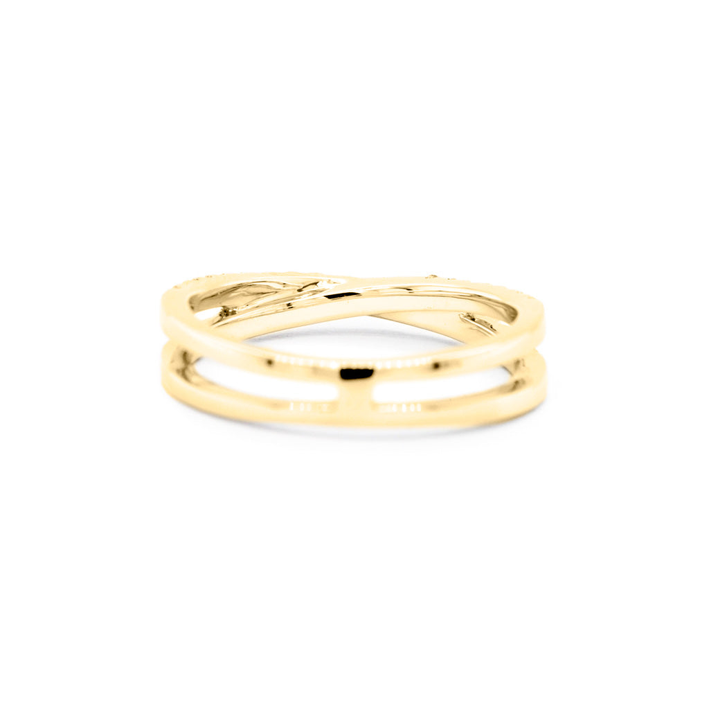 18K Gold 35 Diamonds Half Eternity Stackable Anniversary Band