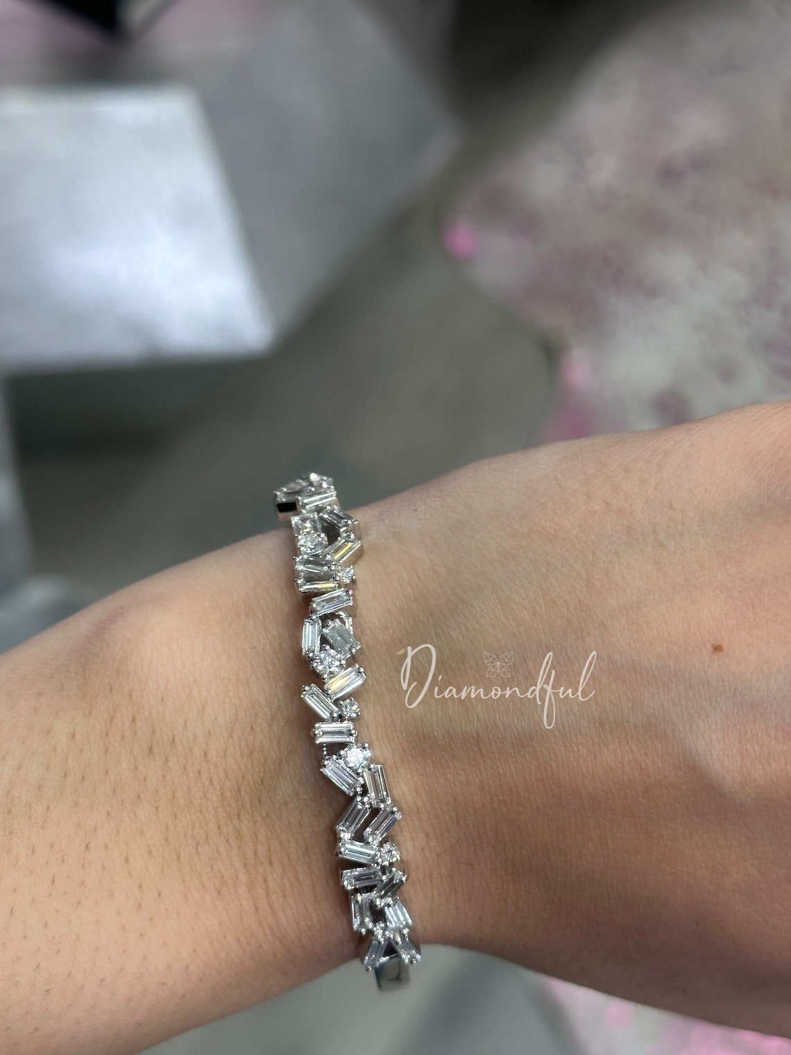 Stunning 2.84 Carat Lab Grown Diamond Bangle Bracelet