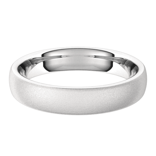 4mm European Bead Blast Matte Finish Comfort Fit Wedding Ring