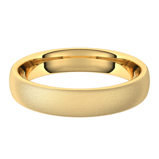 4 毫米欧洲喷砂哑光饰面内圈贴合结婚戒指