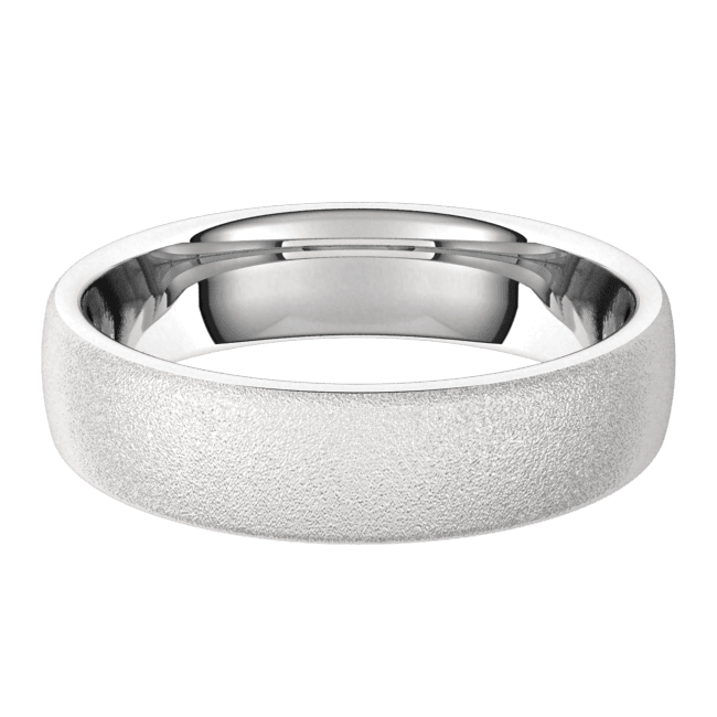 5mm European Glass Blast Finish Comfort Fit Wedding Ring