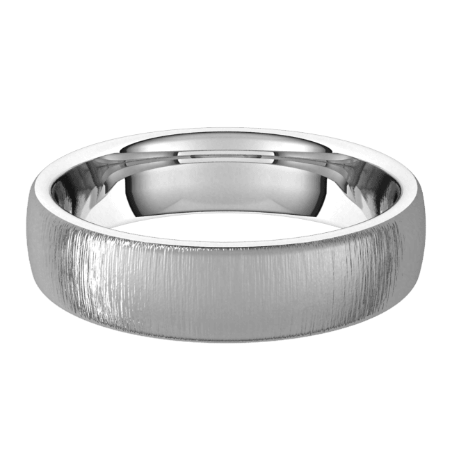 5mm European Stone Finish Comfort Fit Wedding Ring