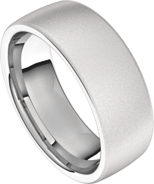7mm European Bead Blast Matte Finish Comfort Fit Wedding Ring