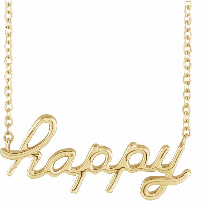 Script Happy Necklace