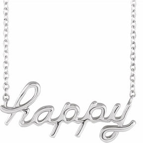 Script Happy Necklace