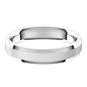 4mm Flat Beveled Edge Bead Blast Matte Finish Comfort Fit Wedding Ring