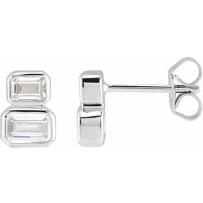 14K Gold Lab-Grown Diamond Two-Stone Stud Earrings