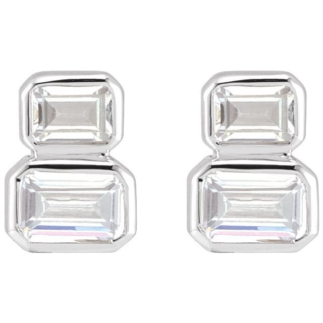 14K Gold Lab-Grown Diamond Two-Stone Stud Earrings