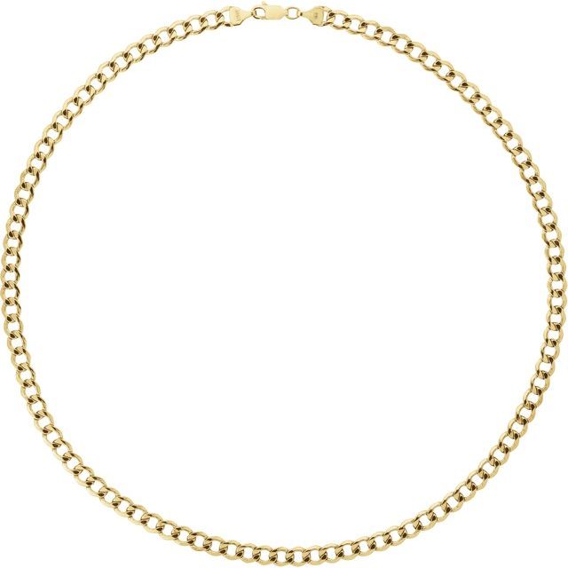 14K Gold 5.3 mm Hollow Curb Chain