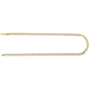 14K Gold 5.3 mm Hollow Curb Chain