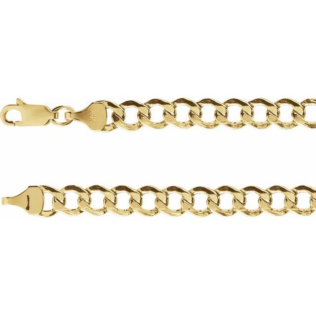 14K Gold 5.3 mm Hollow Curb Chain