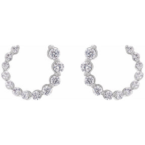 14K Gold Diamond Front-Back Earrings