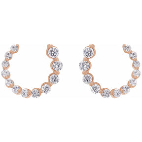 14K Gold Diamond Front-Back Earrings