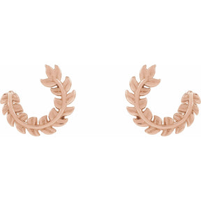 14K Gold Floral Hoop Earring