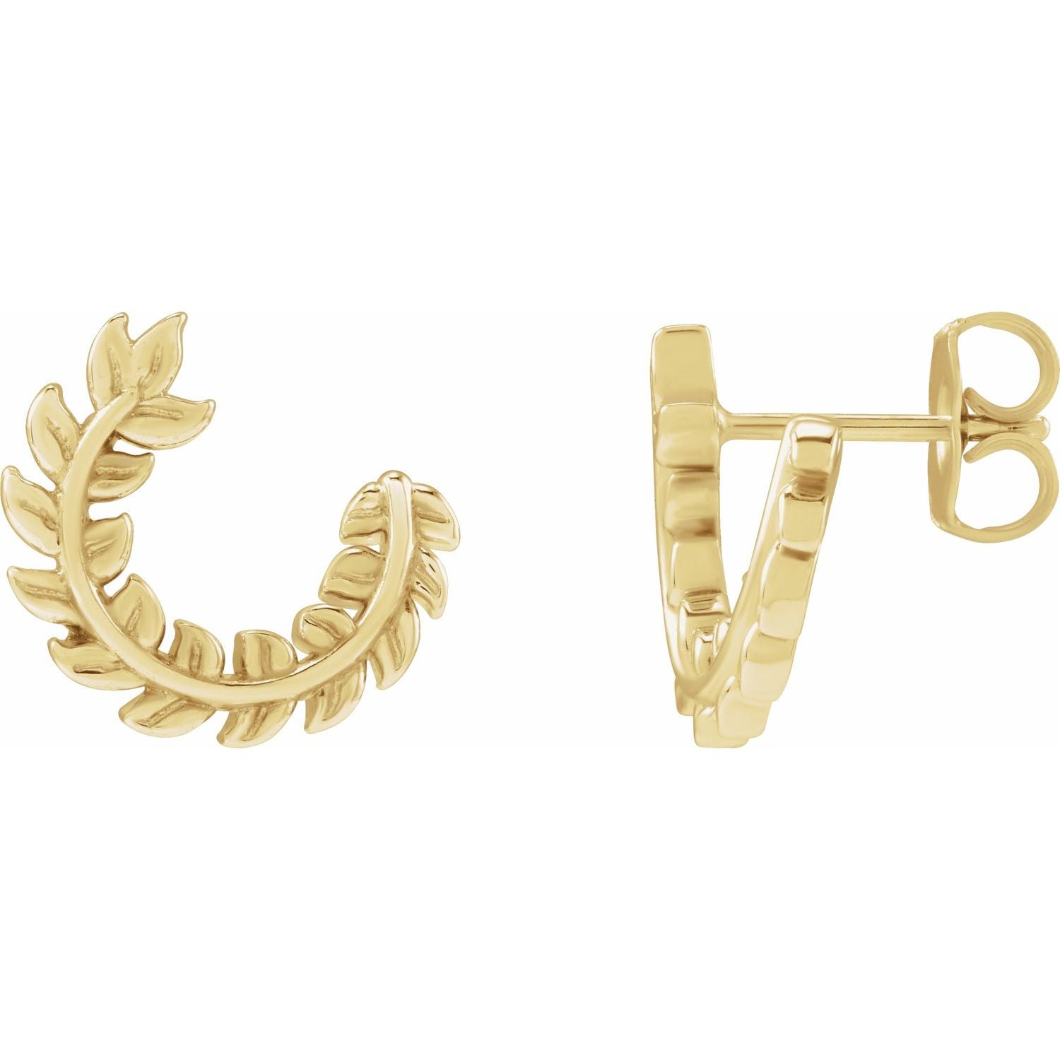 14K Gold Floral Hoop Earring