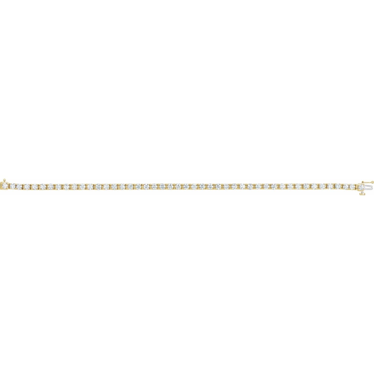 14K Gold Natural Diamond Line Bracelet