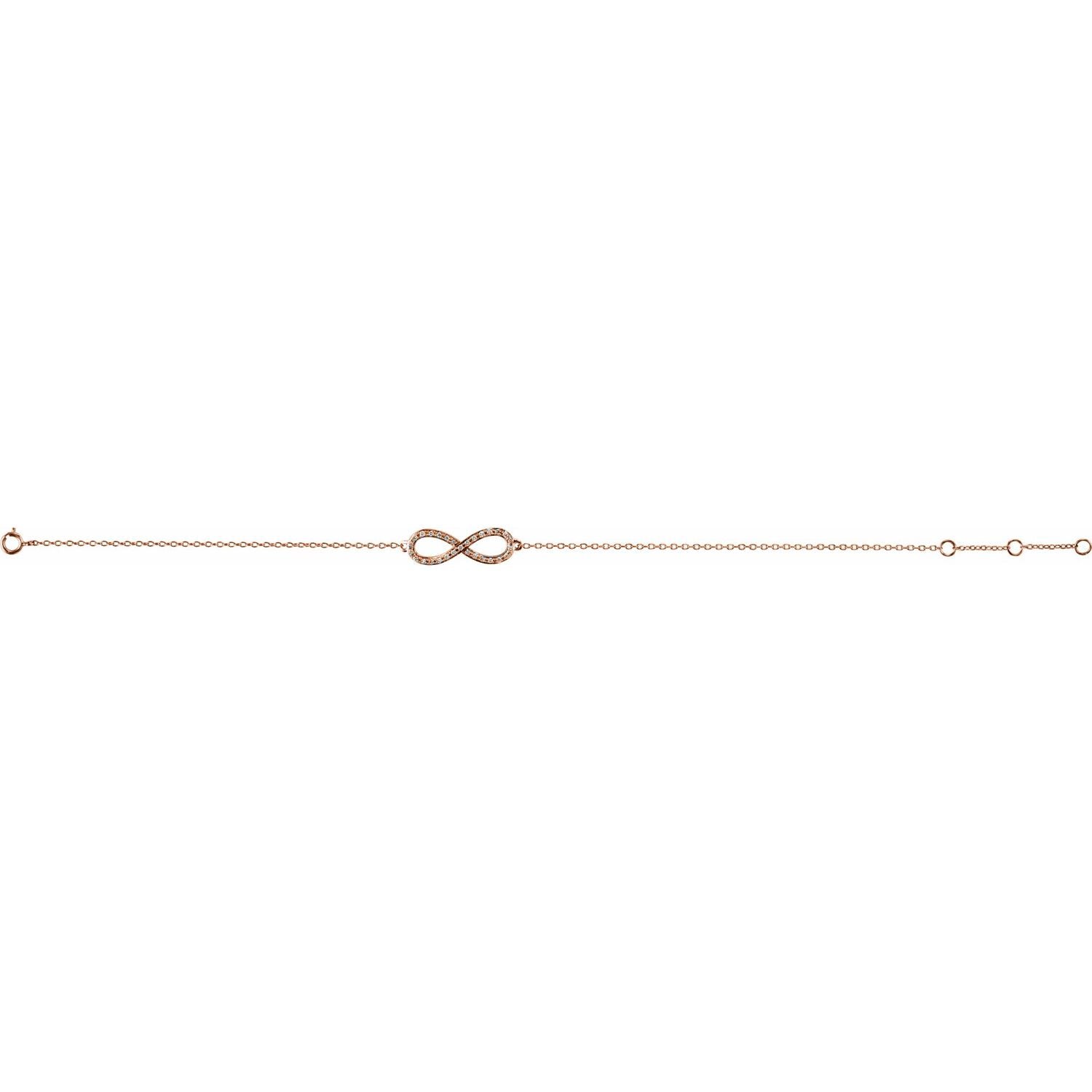 14K Gold Natural Diamond Infinity-Inspired Bracelet