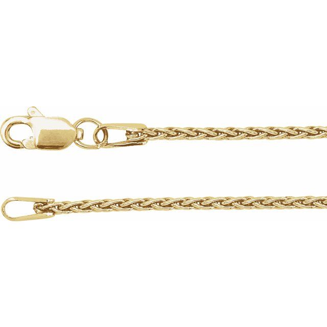 14K Gold 1.25 mm Wheat Chain