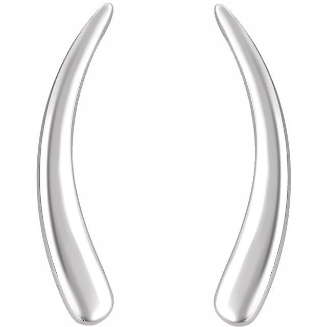 14K Gold Curved Ear Climbers
