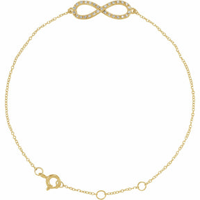 14K Gold Natural Diamond Infinity-Inspired Bracelet