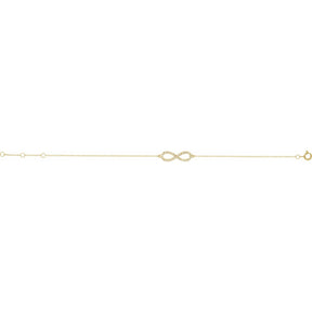 14K Gold Natural Diamond Infinity-Inspired Bracelet