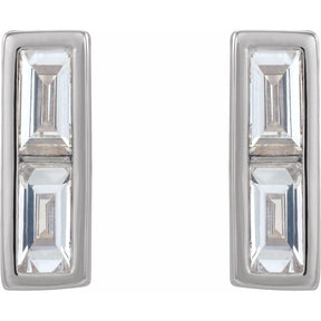 Blair Baguette Diamond Bar Earrings