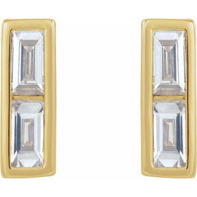 Blair Baguette Diamond Bar Earrings