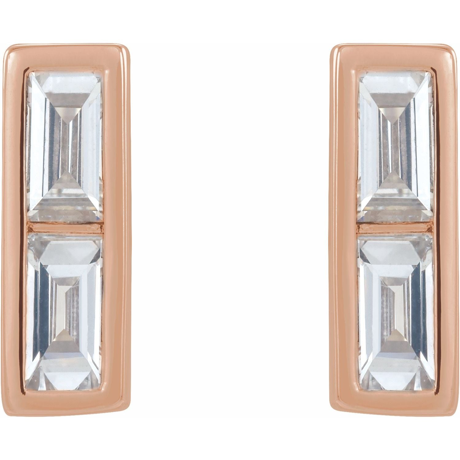 Blair Baguette Diamond Bar Earrings