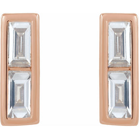 Blair Baguette Diamond Bar Earrings