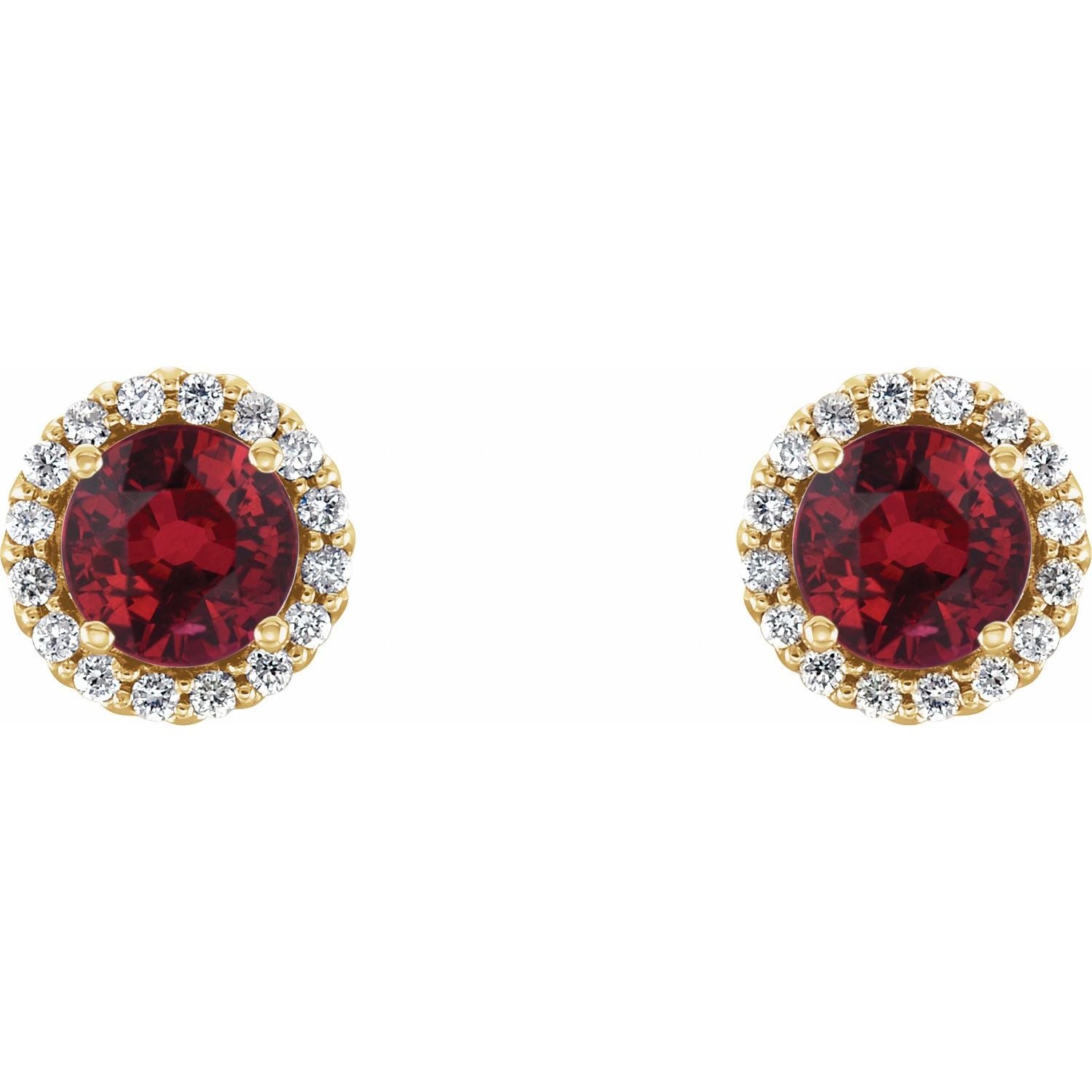 Ella Lab Ruby & Halo Diamond Earrings