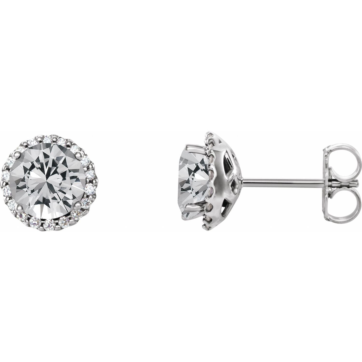 Ella Diamond Halo Diamond Earrings