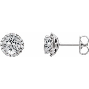 Ella Diamond Halo Diamond Earrings