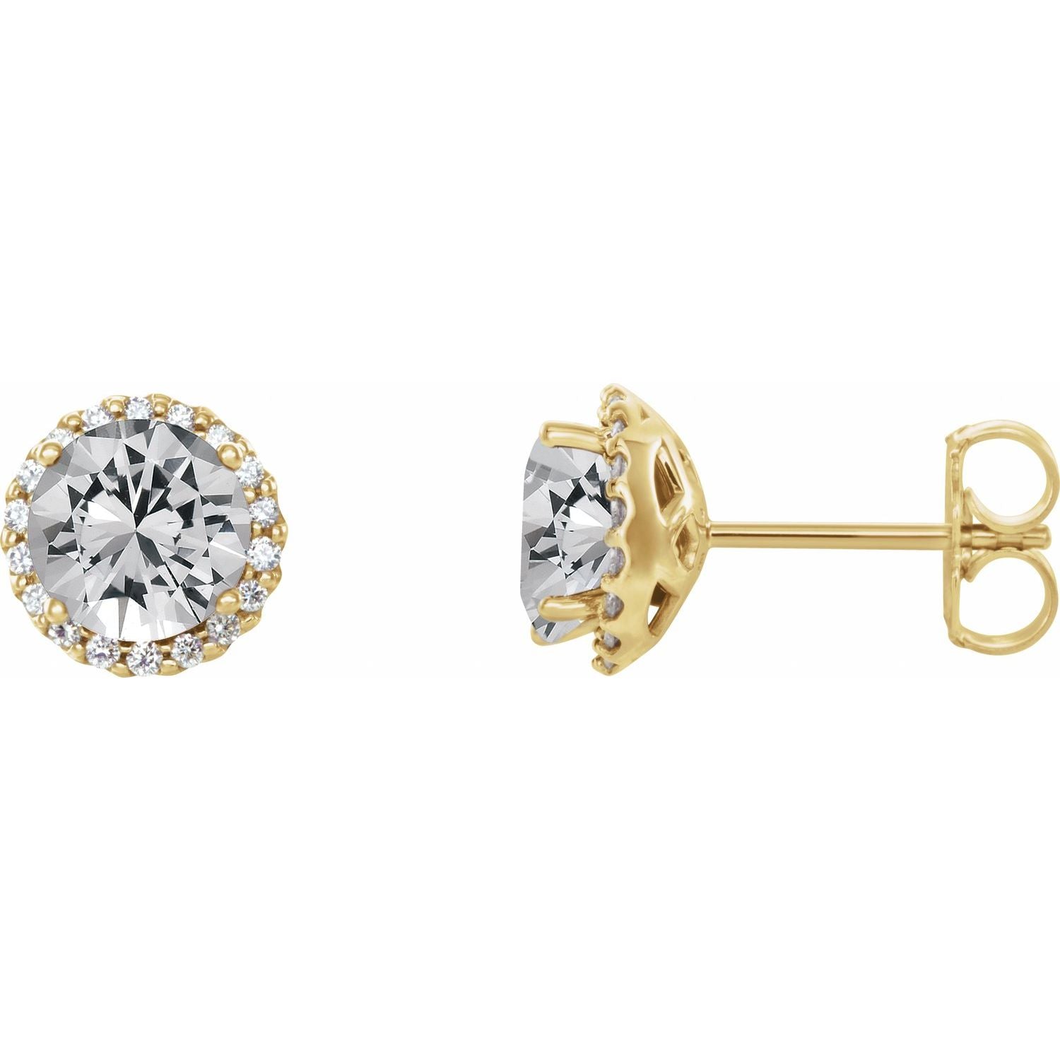 Ella Diamond Halo Diamond Earrings