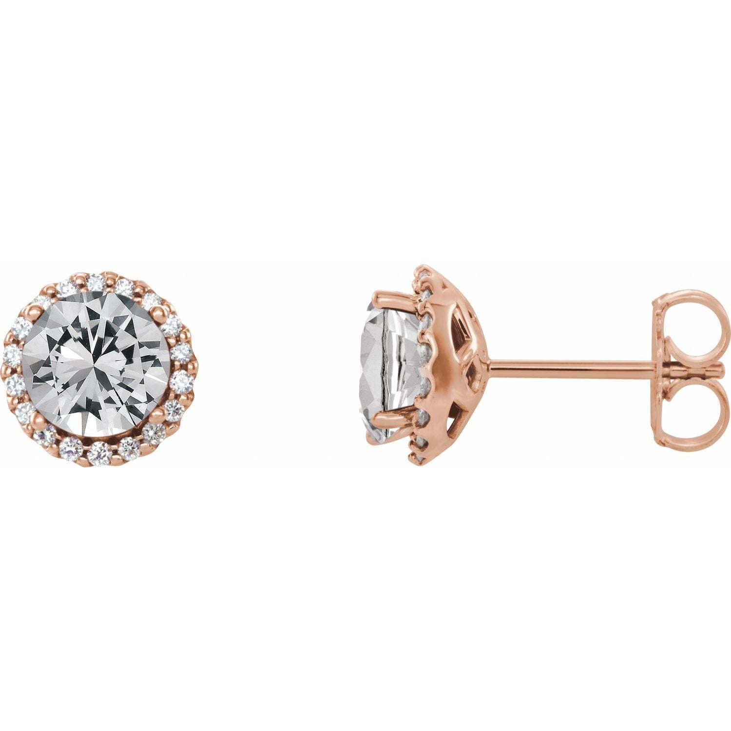 Ella Diamond Halo Diamond Earrings