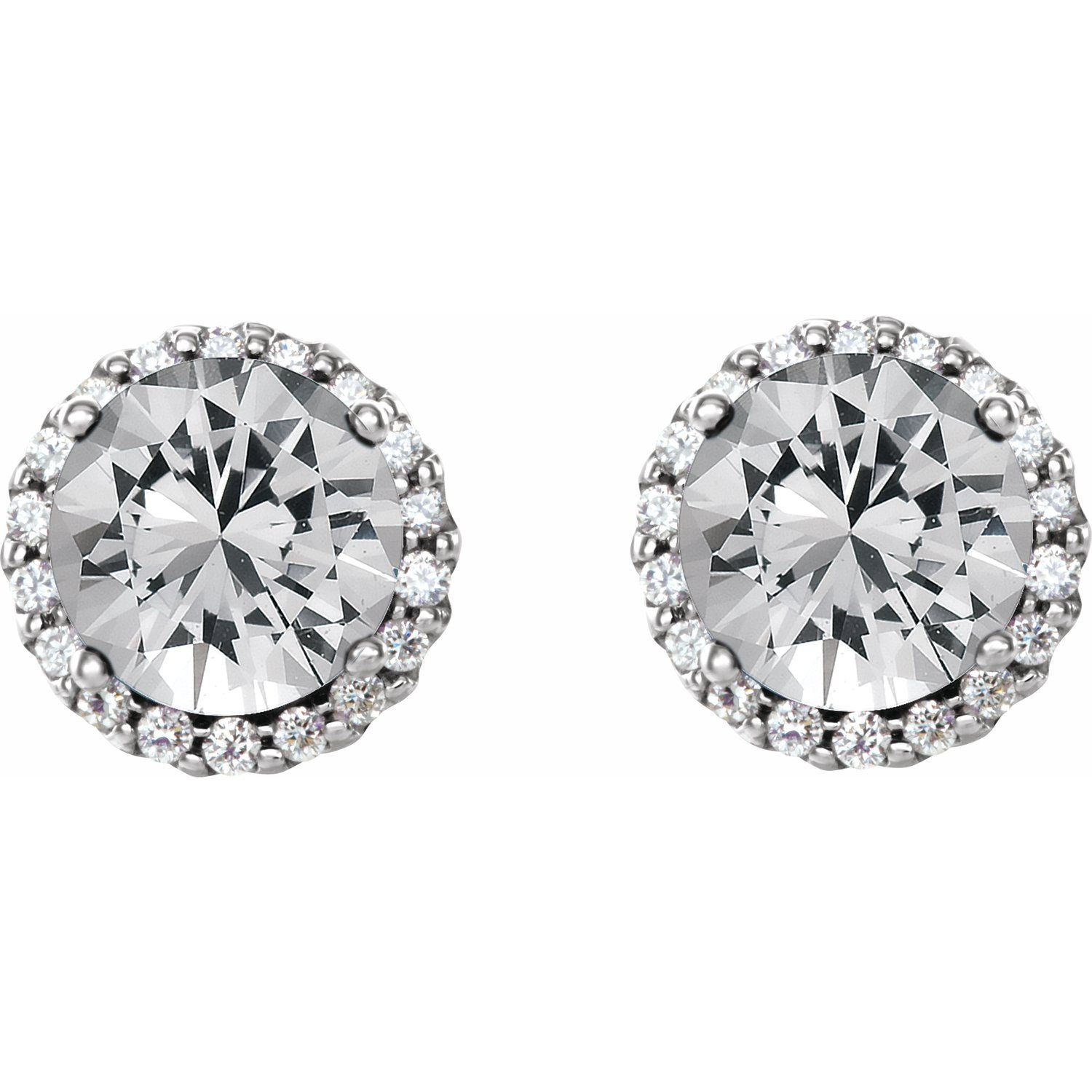 Ella Diamond Halo Diamond Earrings