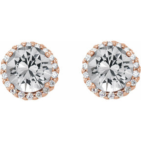 Ella Diamond Halo Diamond Earrings