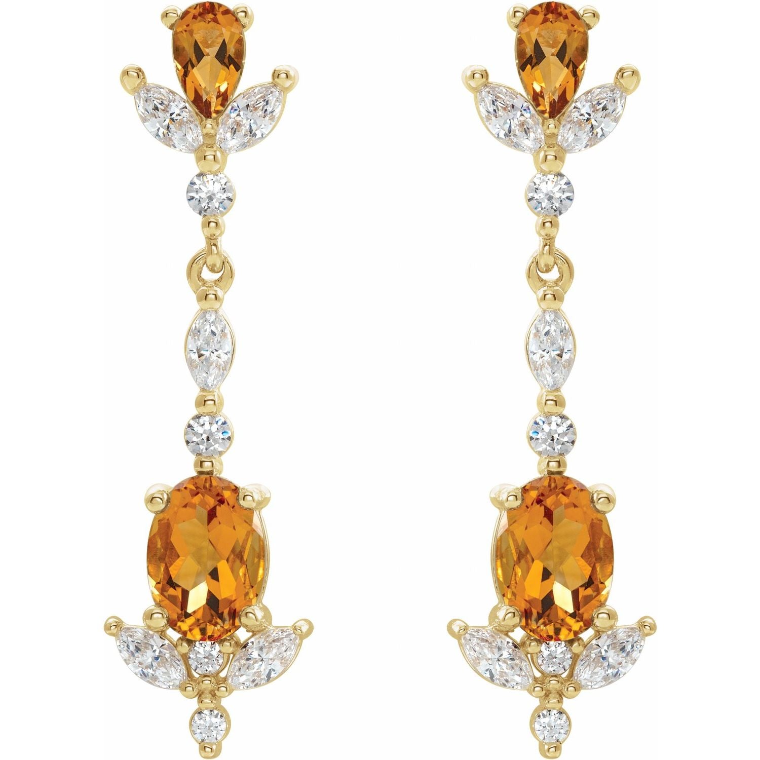 14K Gold Natural Diamond Earrings