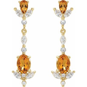 14K Gold Natural Diamond Earrings
