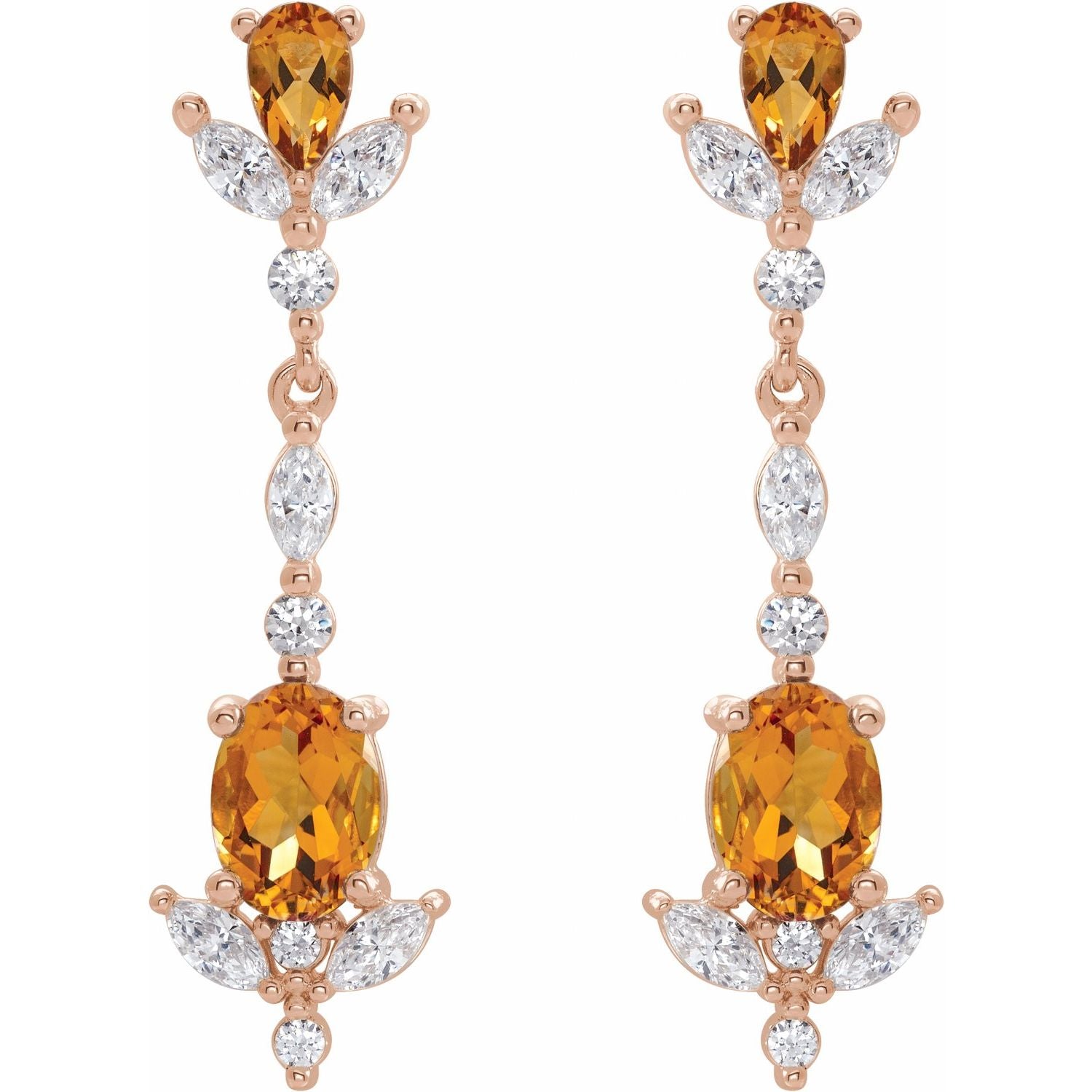 14K Gold Natural Diamond Earrings