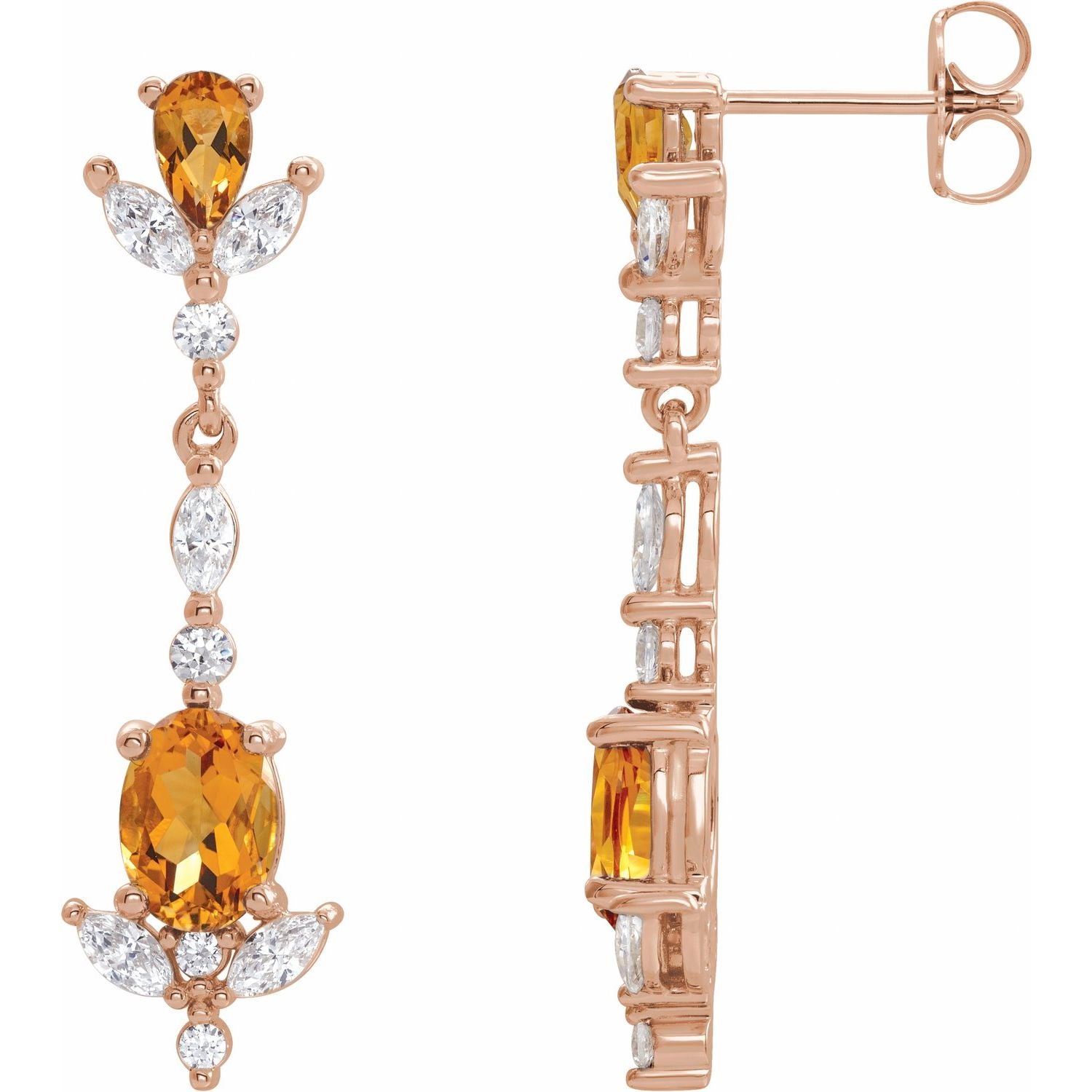 14K Gold Natural Diamond Earrings