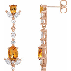 14K Gold Natural Diamond Earrings