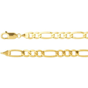 14K Yellow 5.5 mm Figaro Chain