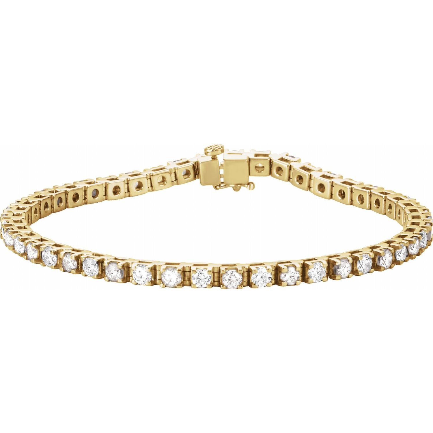 14K Gold Natural Diamond Line Bracelet