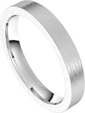 3mm Flat Silk Finish Comfort Fit Wedding Ring