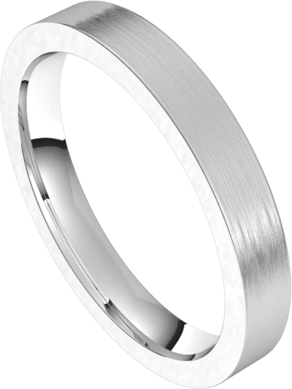 3mm Flat Silk Finish Comfort Fit Wedding Ring
