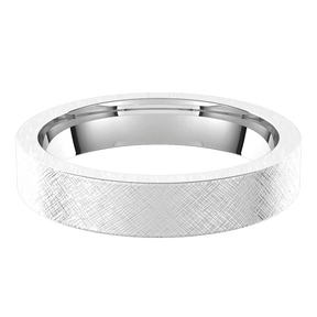 4mm Flat Florentine Finish Comfort Fit Wedding Ring