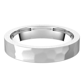 4mm Flat Satin Rock Finish Comfort Fit Wedding Ring